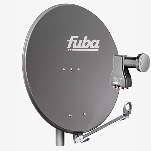 Fuba Satellitenschüssel Komplettset 8 Teilnehmer DAL 808 A - Sat Komplettanlage Fuba DAL 800 A Alu Sat-Schüssel/Sat-Spiegel 80cm anthrazit + Fuba DEK 817 Octo LNB 8 Teilnehmer - HDTV, UHD(4K/8K), 3D von Fuba