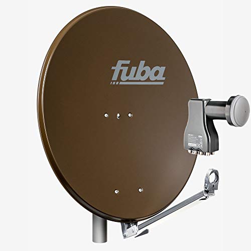 Fuba Satellitenschüssel Komplettset 8 Teilnehmer DAL 808 B - Sat Komplettanlage Fuba DAL 800 B Alu Sat-Schüssel/Sat-Spiegel 80cm braun + Fuba DEK 818 Octo LNB 8 Teilnehmer - HDTV, UHD(4K/8K), 3D von Fuba