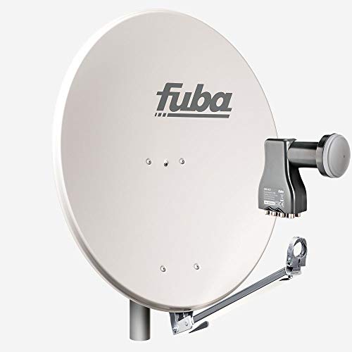 Fuba Satellitenschüssel Komplettset 8 Teilnehmer DAL 808 G - Sat Komplettanlage Fuba DAL 800 G Alu Sat-Schüssel/Sat-Spiegel 80cm hellgrau + Fuba DEK 817 Octo LNB 8 Teilnehmer - HDTV, UHD(4K/8K), 3D von Fuba