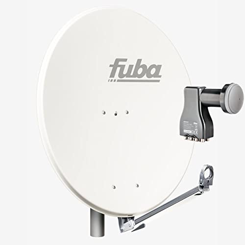 Fuba Satellitenschüssel Komplettset 8 Teilnehmer DAL 808 W - Sat Komplettanlage Fuba DAL 800 W Alu Sat-Schüssel/Sat-Spiegel 80cm weiß + Fuba DEK 817 Octo LNB 8 Teilnehmer - HDTV, UHD(4K/8K), 3D von Fuba