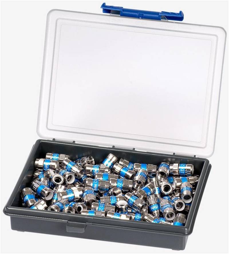OVZ 027 Box (100 St.) F-Stecker für 2-fach geschirmte Kabel von Fuba
