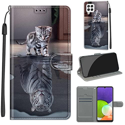 Handyhülle für Samsung Galaxy A22 4G Hülle Leder, Anti-Rutsch-Flip-Cover Faltbare Schutzhülle, mit [ Magnetisch], [Kartenfach] für Samsung Galaxy A22 4G von Fubaoda Business
