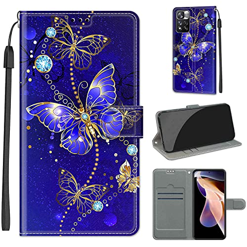Fubaoda Handyhülle für Xiaomi Redmi Note 11 Pro+ 5G / Xiaomi Redmi Note 11 Pro (China) - Flip Case mit Stand, Kartenfächer, Ständer, Glänzend, Schwarz von Fubaoda Business
