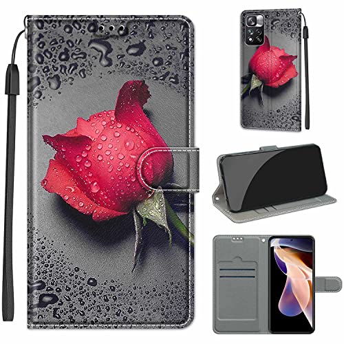 Fubaoda Handyhülle für Xiaomi Redmi Note 11 Pro+ 5G / Xiaomi Redmi Note 11 Pro (China) - Klappbare Ledertasche mit Ständer, Kartenfächern und Magnetverschluss - Kunstleder und TPU - Schwarz von Fubaoda Business
