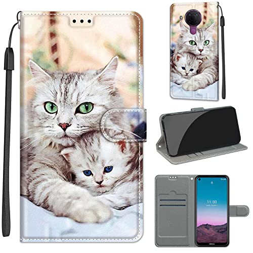 Hülle für Nokia 5.4, Premium Leder PU Handyhülle, Stoßfest Handyhülle Klapphüllen Flip Case Wallet mit [Kartenfach] für Nokia 5.4 von Fubaoda Business