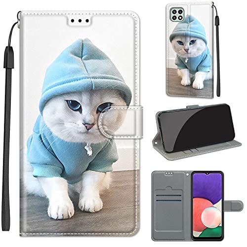 Hülle für Samsung Galaxy A22 5G,Premium Leder PU Handyhülle, Flip Case Wallet mit [Kartenfach] für Samsung Galaxy A22 5G von Fubaoda Business