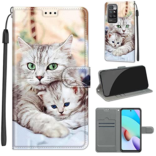 Hülle für Xiaomi Redmi 10 / Redmi 10 2022 / Redmi 10 Prime, Stoßfestes Flip-Holster, Premium Leder PU Handyhülle, Flip Case Wallet mit [Magnetic Closure] für Xiaomi Redmi 10 / Redmi 10 Prime 2022 von Fubaoda Business
