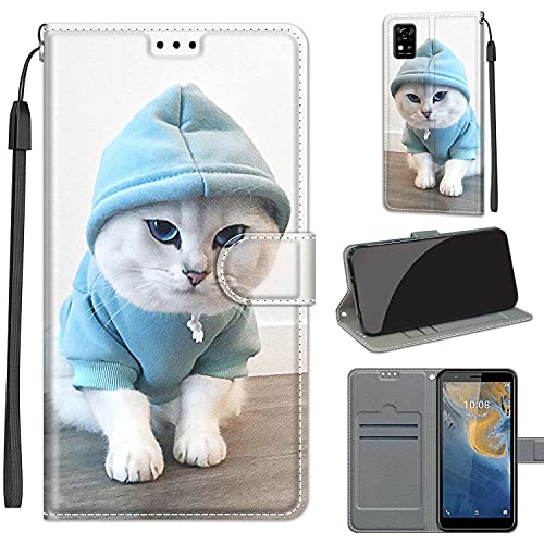 Hülle für ZTE Blade A31, Stoßfestes Flip-Holster, Premium Leder PU Handyhülle, Flip Case Wallet mit [Magnetic Closure] für ZTE Blade A31 von Fubaoda Business