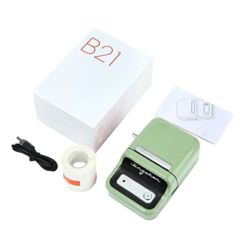 Fubdnefvo B21 Barcode-Etikettendrucker, kabelloser Thermodrucker für Büro, kommerzielle Tasche, Mini-Bluetooth-Drucker mit Etikett, Grün von Fubdnefvo