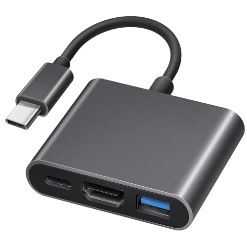 Fubiaofei USB-C-auf-HDMI-Multiport-Adapter, USB-C auf USB-3.0-Adapter mit 4K-HDMI, Typ C, 100 W, schnelles Aufladen, digitaler AV-Konverter, 3-in-1-Hub, für iPad Pro, MacBook, Chromebook und weitere von Fubiaofei