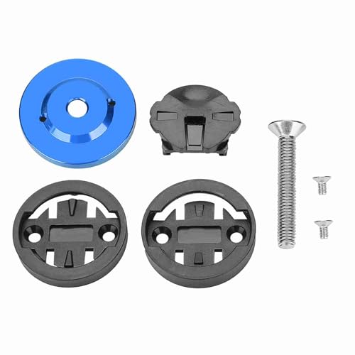 Fuchooky Bike Computer Stiel Top Cap Mount Aluminiumlegierung Halter Universal Fit für Road Mountainbikes GPS -Tachometer 28,6 mm (Blau) von Fuchooky