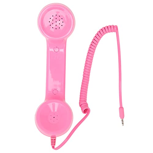 Retro Phone Handset Multifunction Radiation Proof Handheld Cell Phone Receiver for Mobile Phones Computers (Pink) von Fuchooky