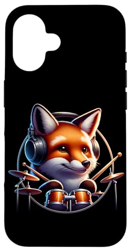 Fuchs Spielt Trommeln Mit Kopfhörern Hülle für iPhone 16 Fuchs Spielt Trommeln Mit Kopfhörern Hülle für iPhone 16 von Fuchs Mit Kopfhörer Und Schlagzeugspieler