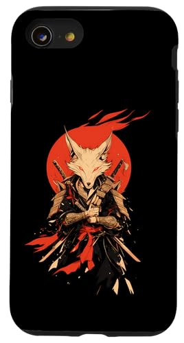 Mond Samurai Fuchs Krieger Japanischer Fuchs Hülle für iPhone SE (2020) / 7 / 8 von Fuchs Ninja Folklore Krieger Geschenk