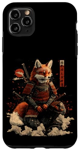 Samurai Fuchs Krieger Japanischer Fuchs Hülle für iPhone 11 Pro Max von Fuchs Ninja Krieger Geschenk Samurai Kanji