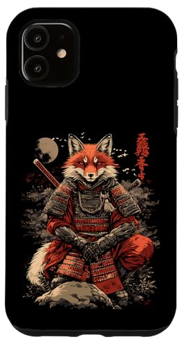 Samurai Fuchs Krieger Japanischer Fuchs Hülle für iPhone 11 von Fuchs Ninja Krieger Geschenk Samurai Kanji
