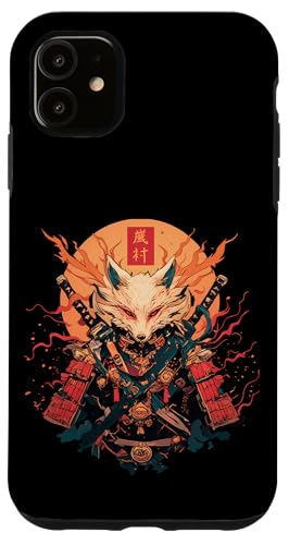Samurai Fuchs Krieger Japanischer Fuchs Hülle für iPhone 11 von Fuchs Ninja Krieger Geschenk Samurai Kanji