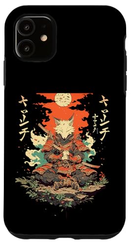 Samurai Fuchs Krieger Japanischer Fuchs Hülle für iPhone 11 von Fuchs Ninja Krieger Geschenk Samurai Kanji