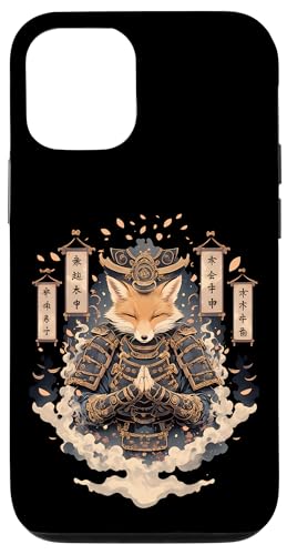 Samurai Fuchs Krieger Japanischer Fuchs Hülle für iPhone 12/12 Pro von Fuchs Ninja Krieger Geschenk Samurai Kanji