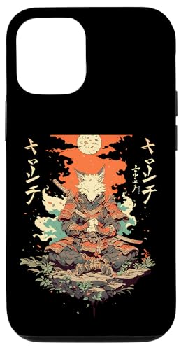 Samurai Fuchs Krieger Japanischer Fuchs Hülle für iPhone 12/12 Pro von Fuchs Ninja Krieger Geschenk Samurai Kanji