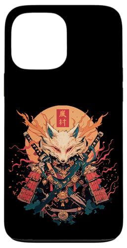 Samurai Fuchs Krieger Japanischer Fuchs Hülle für iPhone 13 Pro Max von Fuchs Ninja Krieger Geschenk Samurai Kanji