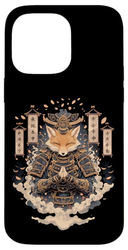 Samurai Fuchs Krieger Japanischer Fuchs Hülle für iPhone 14 Pro Max von Fuchs Ninja Krieger Geschenk Samurai Kanji