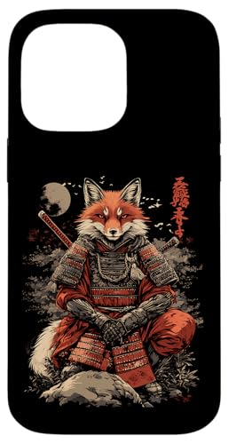 Samurai Fuchs Krieger Japanischer Fuchs Hülle für iPhone 14 Pro Max von Fuchs Ninja Krieger Geschenk Samurai Kanji