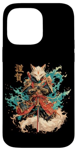 Samurai Fuchs Krieger Japanischer Fuchs Hülle für iPhone 14 Pro Max von Fuchs Ninja Krieger Geschenk Samurai Kanji