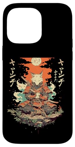 Samurai Fuchs Krieger Japanischer Fuchs Hülle für iPhone 14 Pro Max von Fuchs Ninja Krieger Geschenk Samurai Kanji