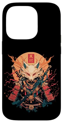 Samurai Fuchs Krieger Japanischer Fuchs Hülle für iPhone 14 Pro von Fuchs Ninja Krieger Geschenk Samurai Kanji