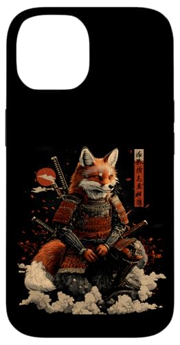 Samurai Fuchs Krieger Japanischer Fuchs Hülle für iPhone 14 von Fuchs Ninja Krieger Geschenk Samurai Kanji