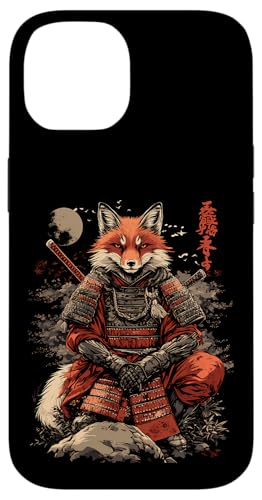 Samurai Fuchs Krieger Japanischer Fuchs Hülle für iPhone 14 von Fuchs Ninja Krieger Geschenk Samurai Kanji