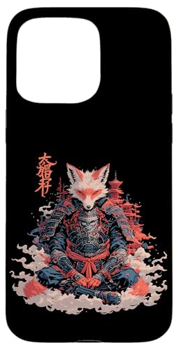 Samurai Fuchs Krieger Japanischer Fuchs Hülle für iPhone 15 Pro Max von Fuchs Ninja Krieger Geschenk Samurai Kanji