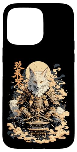 Samurai Fuchs Krieger Japanischer Fuchs Hülle für iPhone 15 Pro Max von Fuchs Ninja Krieger Geschenk Samurai Kanji