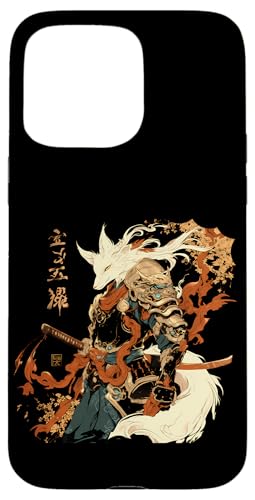 Samurai Fuchs Krieger Japanischer Fuchs Hülle für iPhone 15 Pro Max von Fuchs Ninja Krieger Geschenk Samurai Kanji