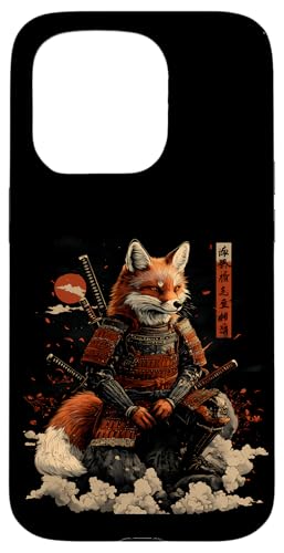 Samurai Fuchs Krieger Japanischer Fuchs Hülle für iPhone 15 Pro von Fuchs Ninja Krieger Geschenk Samurai Kanji