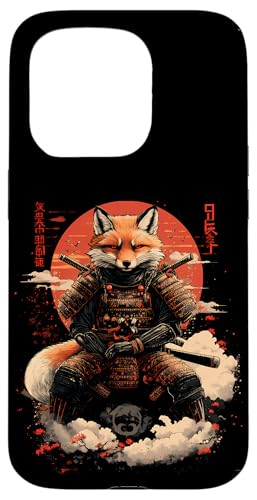 Samurai Fuchs Krieger Japanischer Fuchs Hülle für iPhone 15 Pro von Fuchs Ninja Krieger Geschenk Samurai Kanji