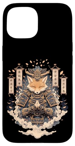 Samurai Fuchs Krieger Japanischer Fuchs Hülle für iPhone 15 von Fuchs Ninja Krieger Geschenk Samurai Kanji