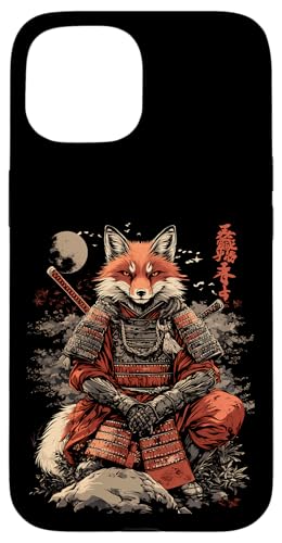 Samurai Fuchs Krieger Japanischer Fuchs Hülle für iPhone 15 von Fuchs Ninja Krieger Geschenk Samurai Kanji