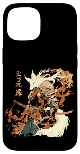 Samurai Fuchs Krieger Japanischer Fuchs Hülle für iPhone 15 von Fuchs Ninja Krieger Geschenk Samurai Kanji