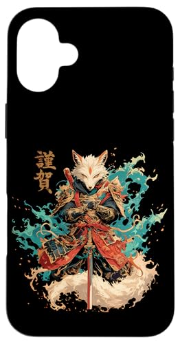 Samurai Fuchs Krieger Japanischer Fuchs Hülle für iPhone 16 Plus von Fuchs Ninja Krieger Geschenk Samurai Kanji