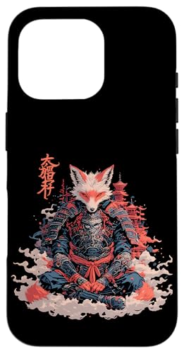 Samurai Fuchs Krieger Japanischer Fuchs Hülle für iPhone 16 Pro von Fuchs Ninja Krieger Geschenk Samurai Kanji