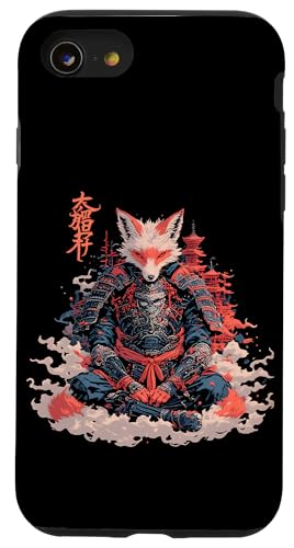 Samurai Fuchs Krieger Japanischer Fuchs Hülle für iPhone SE (2020) / 7 / 8 von Fuchs Ninja Krieger Geschenk Samurai Kanji