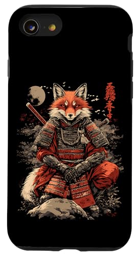 Samurai Fuchs Krieger Japanischer Fuchs Hülle für iPhone SE (2020) / 7 / 8 von Fuchs Ninja Krieger Geschenk Samurai Kanji