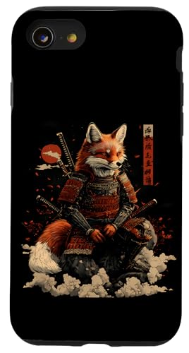 Samurai Fuchs Krieger Japanischer Fuchs Hülle für iPhone SE (2020) / 7 / 8 von Fuchs Ninja Krieger Geschenk Samurai Kanji