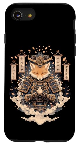 Samurai Fuchs Krieger Japanischer Fuchs Hülle für iPhone SE (2020) / 7 / 8 von Fuchs Ninja Krieger Geschenk Samurai Kanji