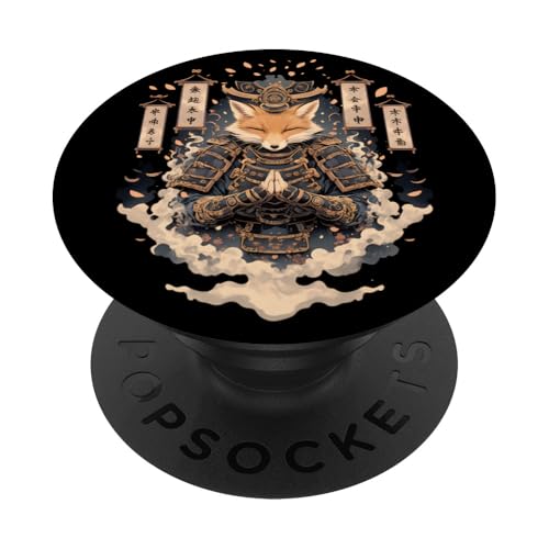 Samurai Fuchs Krieger Japanischer Fuchs PopSockets Klebender PopGrip Samurai Fuchs Krieger Japanischer Fuchs PopSockets Klebender PopGrip von Fuchs Ninja Krieger Geschenk Samurai Kanji