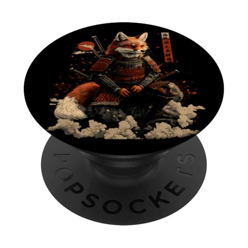 Samurai Fuchs Krieger Japanischer Fuchs PopSockets Klebender PopGrip von Fuchs Ninja Krieger Geschenk Samurai Kanji