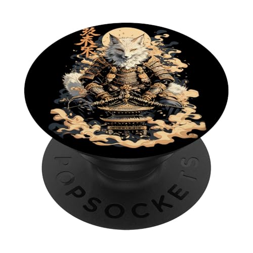 Samurai Fuchs Krieger Japanischer Fuchs PopSockets Klebender PopGrip Samurai Fuchs Krieger Japanischer Fuchs PopSockets Klebender PopGrip von Fuchs Ninja Krieger Geschenk Samurai Kanji