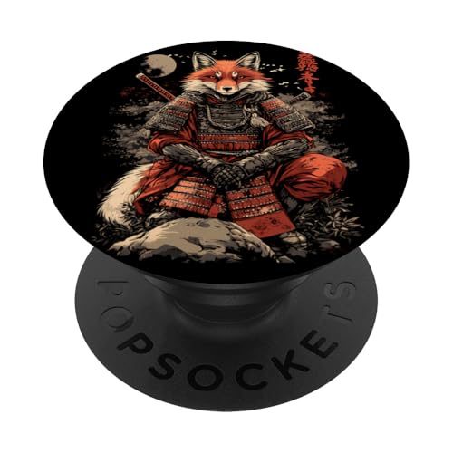 Samurai Fuchs Krieger Japanischer Fuchs PopSockets Klebender PopGrip von Fuchs Ninja Krieger Geschenk Samurai Kanji